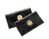 Medallion Checkbook Cover - Black Leather