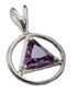 Large Amethyst Recovery Necklace Pendant (Sterling Silver)