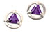 Amethyst Recovery Symbol Earrings (Sterling Silver)