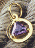 Amethyst Recovery Symbol Necklace Pendant (14K Gold)