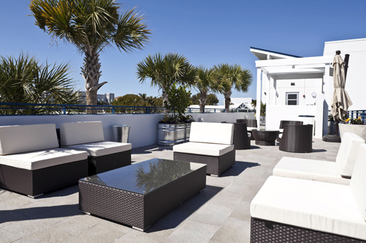 A rooftop patio allows for outdoor living and fellowship.