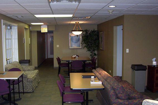 The living area is a comfortable setting for relaxation and fellowship.