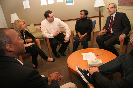 Three group rooms host group therapy and other activities.