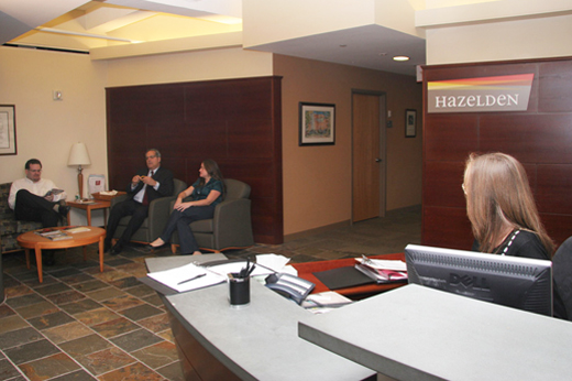 The reception area is a warm environment for patients and clients.