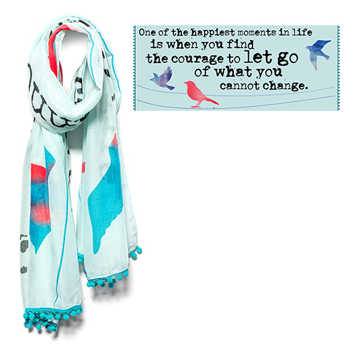 Product: Let Go Blue Birds Scarf