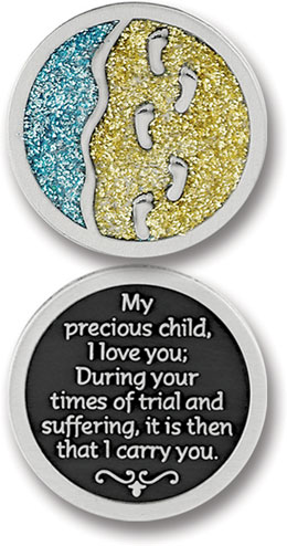 Footprints Glitter Painted Medallion