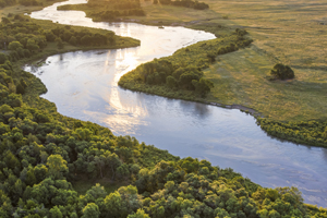 Plateau seen with a river through it