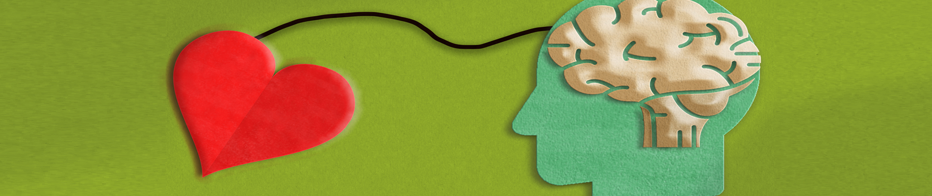 image of heart with tie to head and brain image