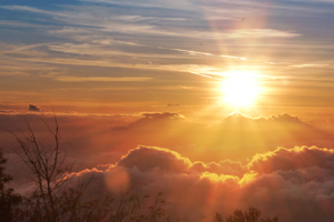 Above the clouds sunny view