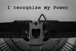 Paper strip reading I recognize my power